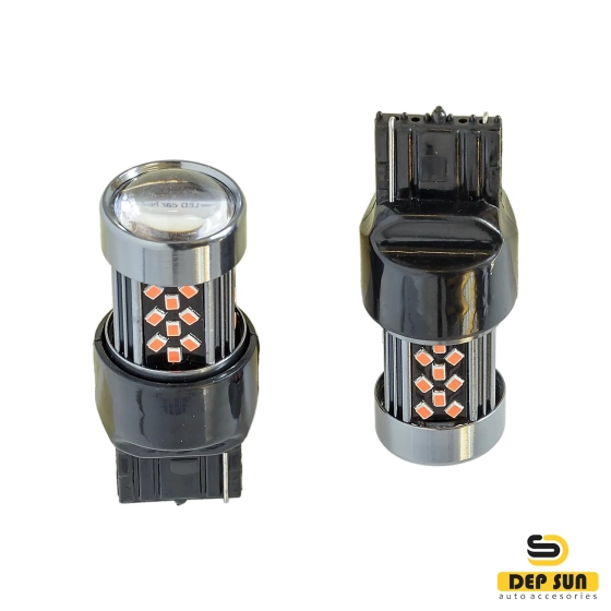 LED լամպ T20(w21w) գույնը կարմիր (5 կող) 42s 12v