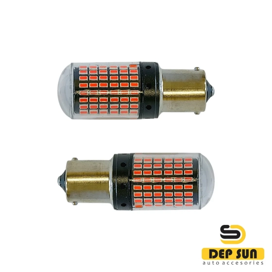 LED lamp P21w (R10W) 3014 in a flask, red color 144s 12v