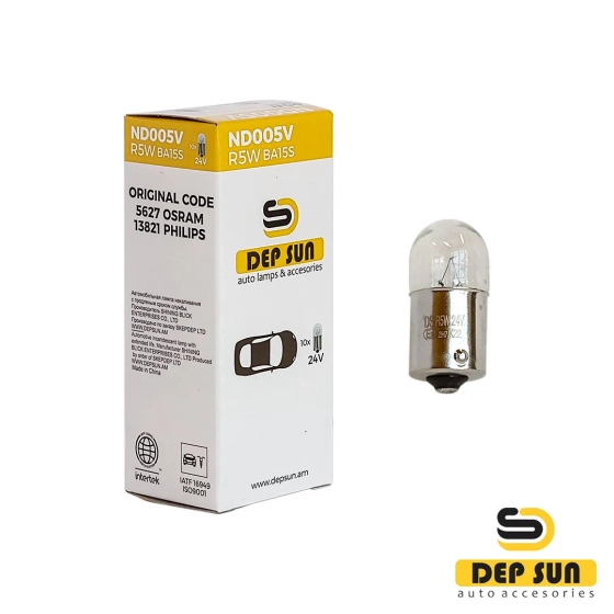 Incandescent lamp R5w ba15s 24v Depsun