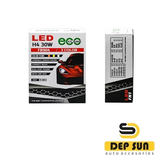 Светодиодные лампы FR9 H4 (3 цвета - белый, желтый и желто-белый) 30w