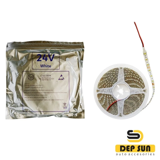 Лента светодиодная для автомобиля чип 2835 белый 5m 24V